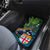 Fiji and New Zealand Tui Bird Car Mats Koru Fern Leafs and Palm Tree With Plumeria