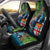 Fiji and New Zealand Tui Bird Car Seat Cover Koru Fern Leafs and Palm Tree With Plumeria