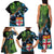 Fiji and New Zealand Tui Bird Family Matching Tank Maxi Dress and Hawaiian Shirt Koru Fern Leafs and Palm Tree With Plumeria