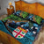 Fiji and New Zealand Tui Bird Quilt Bed Set Koru Fern Leafs and Palm Tree With Plumeria