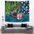 Fiji and New Zealand Tui Bird Tapestry Koru Fern Leafs and Palm Tree With Plumeria