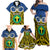 Vanuatu Tafea Province Family Matching Off Shoulder Maxi Dress and Hawaiian Shirt Pig Tusk Mix Maori Pattern and Namele Leaf LT03 - Polynesian Pride