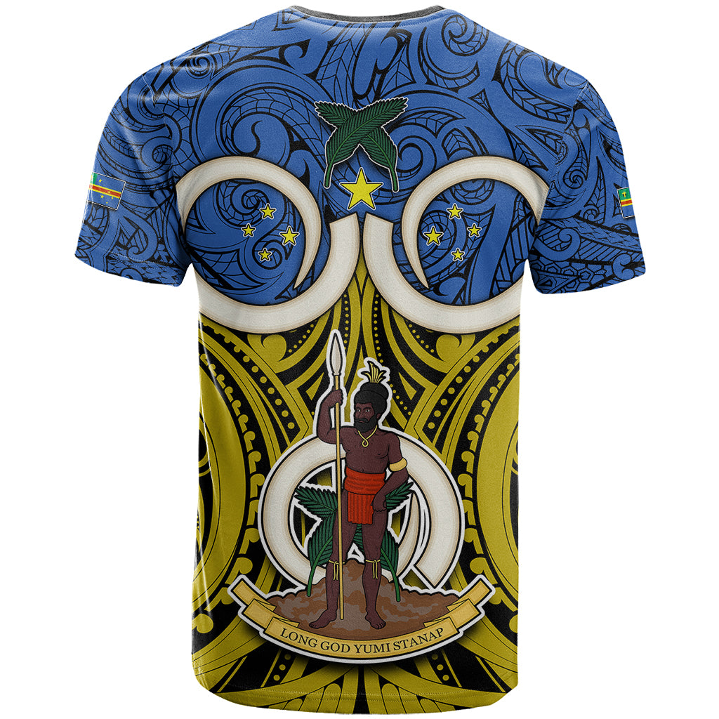 Vanuatu Tafea Province T Shirt Pig Tusk Mix Maori Pattern and Namele Leaf LT03 - Polynesian Pride