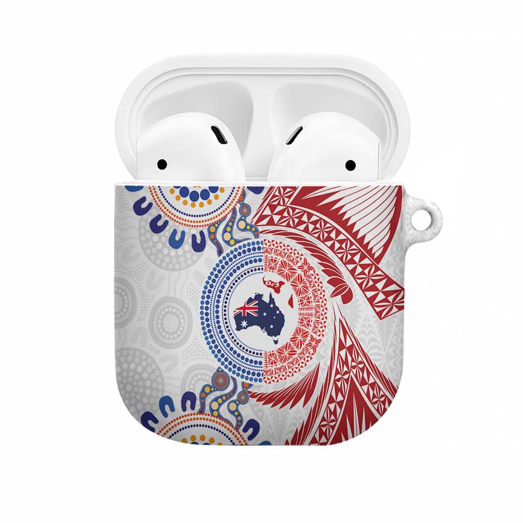 Tongan and Australian Culture Together AirPods Case Ngatu Art Tribal Aboriginal Tattoo Pattern - Polynesian Pride