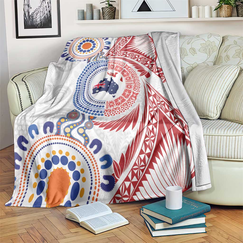 Tongan and Australian Culture Together Blanket Ngatu Art Tribal Aboriginal Tattoo Pattern - Polynesian Pride