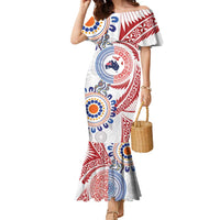 Tongan and Australian Culture Together Family Matching Mermaid Dress and Hawaiian Shirt Ngatu Art Tribal Aboriginal Tattoo Pattern - Polynesian Pride