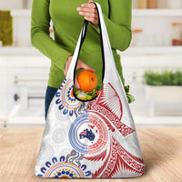 Tongan and Australian Culture Together Grocery Bag Ngatu Art Tribal Aboriginal Tattoo Pattern - Polynesian Pride
