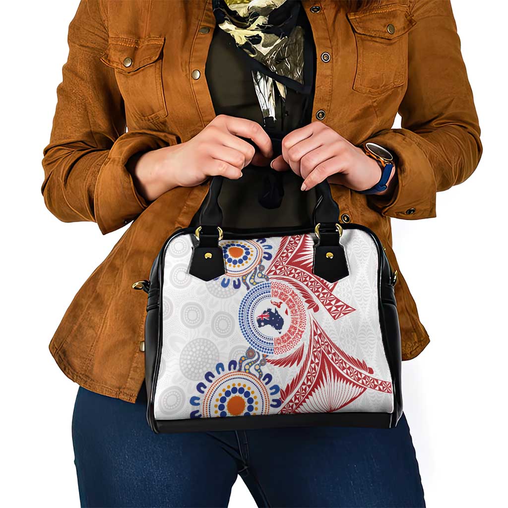 Tongan and Australian Culture Together Shoulder Handbag Ngatu Art Tribal Aboriginal Tattoo Pattern - Polynesian Pride