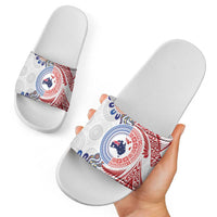 Tongan and Australian Culture Together Slide Sandals Ngatu Art Tribal Aboriginal Tattoo Pattern - Polynesian Pride