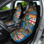 Fijian and Australian Culture Together Car Seat Cover Aboriginal Art and Tapa Motifs with Kangaroo and Palm Tree - Polynesian Pride