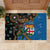 Fijian and Australian Culture Together Rubber Doormat Aboriginal Art and Tapa Motifs with Kangaroo and Palm Tree - Polynesian Pride