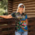 Fijian and Australian Culture Together Women Polo Shirt Aboriginal Art and Tapa Motifs with Kangaroo and Palm Tree - Polynesian Pride