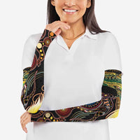 Papua New Guinea and Australia Together Arm Sleeves Bird of Paradise and Kangaroo Melanesian Aboriginal Motifs - Polynesian Pride