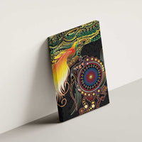 Papua New Guinea and Australia Together Canvas Wall Art Bird of Paradise and Kangaroo Melanesian Aboriginal Motifs - Polynesian Pride