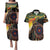 Papua New Guinea and Australia Together Couples Matching Puletasi and Hawaiian Shirt Bird of Paradise and Kangaroo Melanesian Aboriginal Motifs - Polynesian Pride
