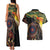 Papua New Guinea and Australia Together Couples Matching Tank Maxi Dress and Hawaiian Shirt Bird of Paradise and Kangaroo Melanesian Aboriginal Motifs - Polynesian Pride
