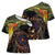 Papua New Guinea and Australia Together Cross Shoulder Shirt Bird of Paradise and Kangaroo Melanesian Aboriginal Motifs - Polynesian Pride