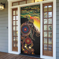 Papua New Guinea and Australia Together Door Cover Bird of Paradise and Kangaroo Melanesian Aboriginal Motifs - Polynesian Pride