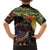 Papua New Guinea and Australia Together Family Matching Puletasi and Hawaiian Shirt Bird of Paradise and Kangaroo Melanesian Aboriginal Motifs - Polynesian Pride