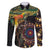 Papua New Guinea and Australia Together Family Matching Puletasi and Hawaiian Shirt Bird of Paradise and Kangaroo Melanesian Aboriginal Motifs - Polynesian Pride