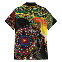 Papua New Guinea and Australia Together Family Matching Tank Maxi Dress and Hawaiian Shirt Bird of Paradise and Kangaroo Melanesian Aboriginal Motifs - Polynesian Pride