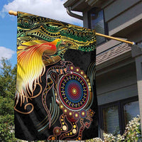 Papua New Guinea and Australia Together Garden Flag Bird of Paradise and Kangaroo Melanesian Aboriginal Motifs - Polynesian Pride