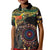 Papua New Guinea and Australia Together Kid Polo Shirt Bird of Paradise and Kangaroo Melanesian Aboriginal Motifs - Polynesian Pride