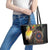 Papua New Guinea and Australia Together Leather Tote Bag Bird of Paradise and Kangaroo Melanesian Aboriginal Motifs - Polynesian Pride