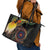 Papua New Guinea and Australia Together Leather Tote Bag Bird of Paradise and Kangaroo Melanesian Aboriginal Motifs - Polynesian Pride