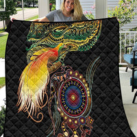 Papua New Guinea and Australia Together Quilt Bird of Paradise and Kangaroo Melanesian Aboriginal Motifs - Polynesian Pride
