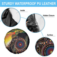 Papua New Guinea and Australia Together Spare Tire Cover Bird of Paradise and Kangaroo Melanesian Aboriginal Motifs - Polynesian Pride