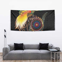 Papua New Guinea and Australia Together Tapestry Bird of Paradise and Kangaroo Melanesian Aboriginal Motifs - Polynesian Pride