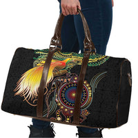 Papua New Guinea and Australia Together Travel Bag Bird of Paradise and Kangaroo Melanesian Aboriginal Motifs - Polynesian Pride
