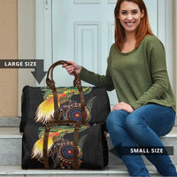 Papua New Guinea and Australia Together Travel Bag Bird of Paradise and Kangaroo Melanesian Aboriginal Motifs - Polynesian Pride