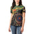 Papua New Guinea and Australia Together Women Polo Shirt Bird of Paradise and Kangaroo Melanesian Aboriginal Motifs - Polynesian Pride