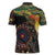 Papua New Guinea and Australia Together Zipper Polo Shirt Bird of Paradise and Kangaroo Melanesian Aboriginal Motifs - Polynesian Pride