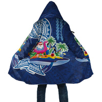 Hawaiian Mele Kalikimaka Cloak Funny Santa on Whale Island with Kakau Tattoos - Polynesian Pride