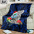 Guam Christmas Blanket Santa Gift Latte Stone and Sea Turle Mix Hibiscus Chamorro Blue Style LT03