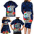 Guam Christmas Family Matching Long Sleeve Bodycon Dress and Hawaiian Shirt Santa Gift Latte Stone and Sea Turle Mix Hibiscus Chamorro Blue Style LT03