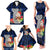 Guam Christmas Family Matching Tank Maxi Dress and Hawaiian Shirt Santa Gift Latte Stone and Sea Turle Mix Hibiscus Chamorro Blue Style LT03