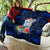 Guam Christmas Quilt Santa Gift Latte Stone and Sea Turle Mix Hibiscus Chamorro Blue Style LT03