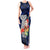 Guam Christmas Tank Maxi Dress Santa Gift Latte Stone and Sea Turle Mix Hibiscus Chamorro Blue Style LT03