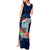 Guam Christmas Tank Maxi Dress Santa Gift Latte Stone and Sea Turle Mix Hibiscus Chamorro Blue Style LT03