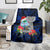 Custom Guam Christmas Blanket Santa Gift Latte Stone and Sea Turle Mix Hibiscus Chamorro Blue Style LT03