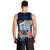 Custom Guam Christmas Men Tank Top Santa Gift Latte Stone and Sea Turle Mix Hibiscus Chamorro Blue Style LT03