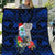 Custom Guam Christmas Quilt Santa Gift Latte Stone and Sea Turle Mix Hibiscus Chamorro Blue Style LT03