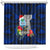 Custom Guam Christmas Shower Curtain Santa Gift Latte Stone and Sea Turle Mix Hibiscus Chamorro Blue Style LT03