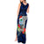 Custom Guam Christmas Tank Maxi Dress Santa Gift Latte Stone and Sea Turle Mix Hibiscus Chamorro Blue Style LT03