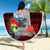 Guam Christmas Beach Blanket Santa Gift Latte Stone and Sea Turle Mix Hibiscus Chamorro Red Style LT03