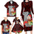 Guam Christmas Family Matching Long Sleeve Bodycon Dress and Hawaiian Shirt Santa Gift Latte Stone and Sea Turle Mix Hibiscus Chamorro Red Style LT03